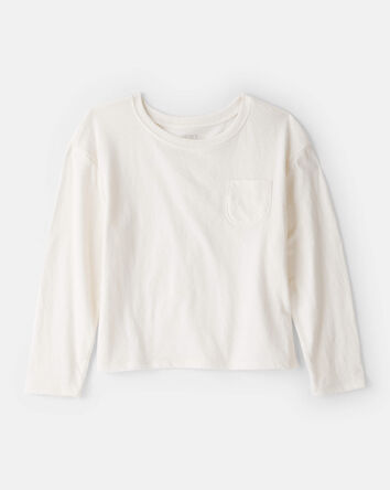 Girls Pocket Tee - White, 