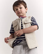 Toddler Zip-Up Vest - Khaki, image 1 of 6 slides