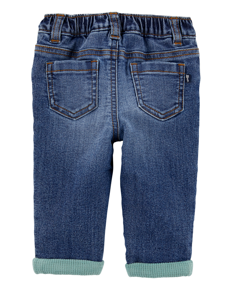 Baby Boy Medium Wash Elastic-Waist Jeans - Blue, image 2 of 5 slides