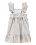 Toddler Girl Striped Flutter-Sleeve Dress - Black, image 2 of 4 slides