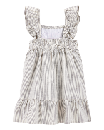 Toddler Girl Striped Flutter-Sleeve Dress - Black, 