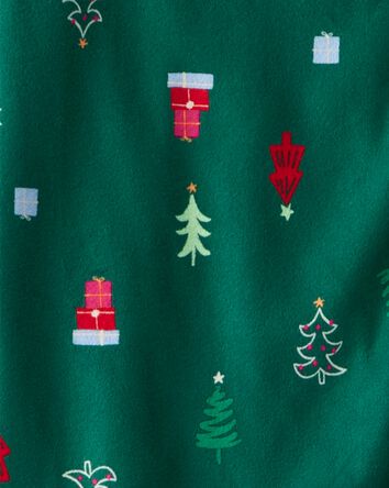Adult Christmas Trees Long-Sleeve Loose Fit Pajamas - Green, 