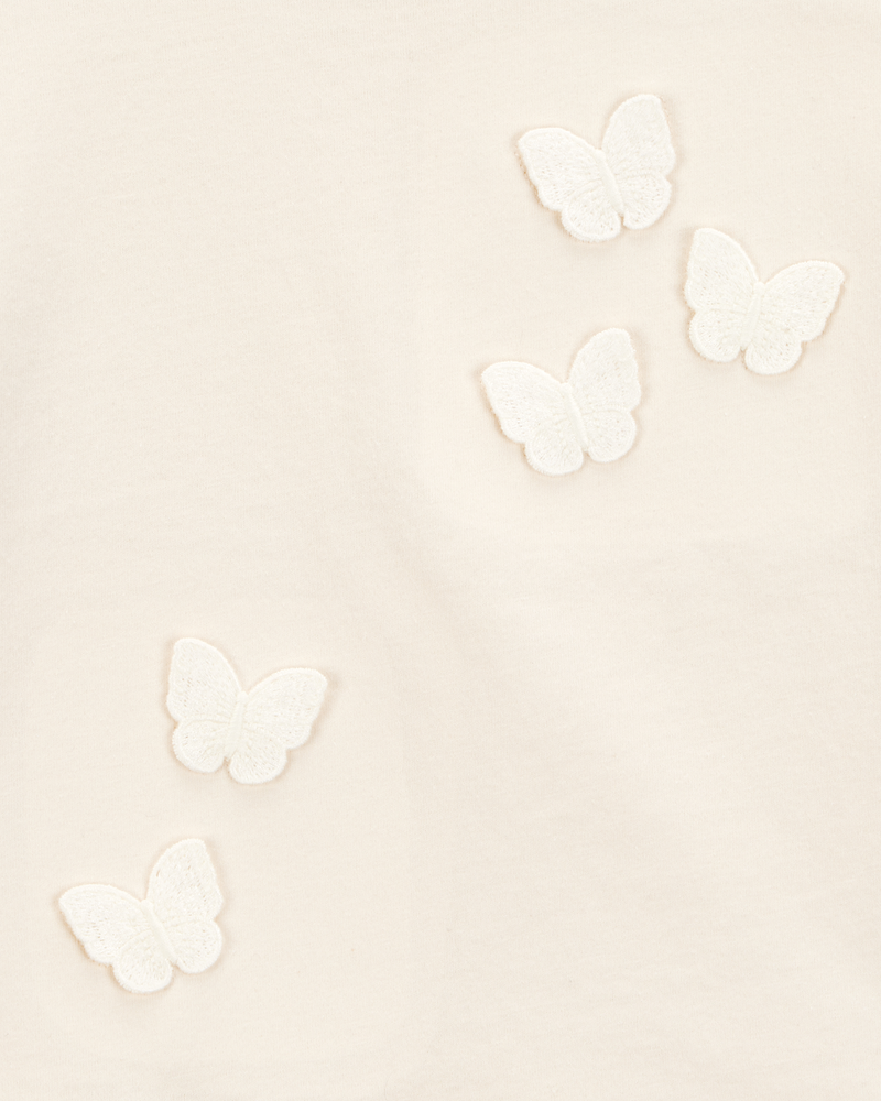 Toddler Butterfly Short-Sleeve Top - Ivory, image 2 of 3 slides