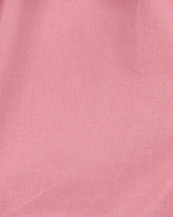 Baby Girl Sleeveless Canvas Romper -Pink, 