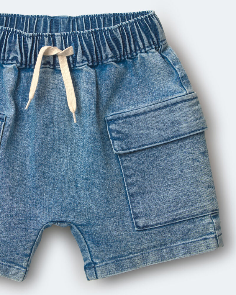 Toddler Boy Cargo Shorts in Denim, image 7 of 7 slides