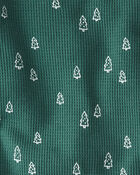 Toddler Christmas Tree Print Waffle Knit Pajamas Made with Organic Cotton, image 4 of 5 slides