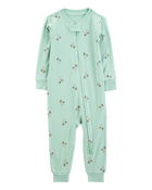 Baby Palm Tree Print PurelySoft Footless 1-Piece Pajamas - Mint, image 1 of 5 slides