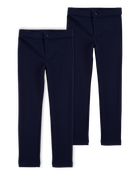 Kid 2-Pack Ponte Knit Uniform Pants - Navy, image 1 of 4 slides