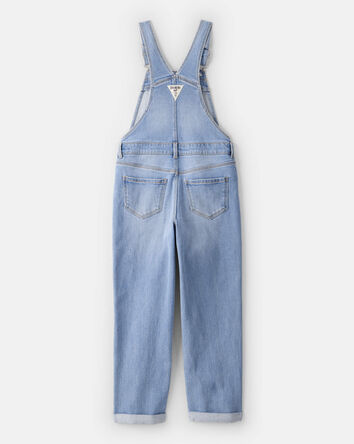 Girls Denim Overalls - Light Wash, 