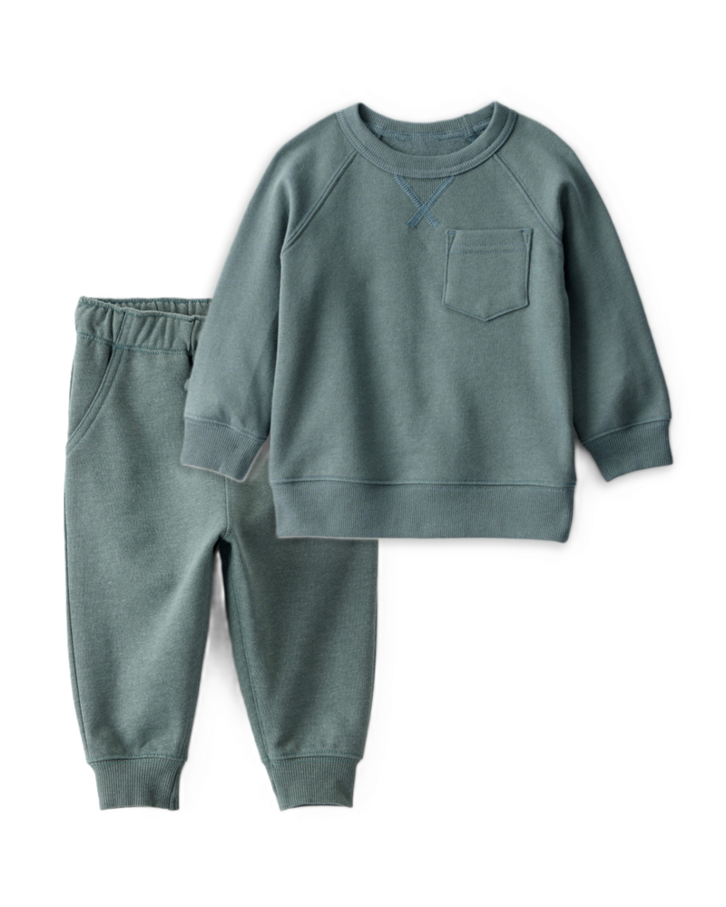 Toddler Boy 2-Piece DayDream Fleece Fleece Sweatshirt & Jogger Set - Green, image 1 of 8 slides