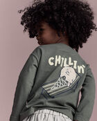 Toddler Boy Chillin' Long-Sleeve Relaxed Graphic Tee - Olive, image 4 of 7 slides