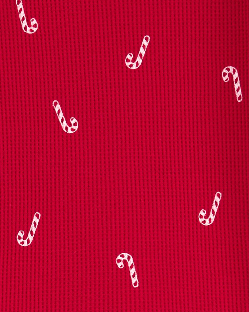 Toddler 2-Piece Candy Cane Thermal Pajamas, image 2 of 3 slides