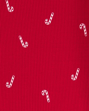 Toddler 2-Piece Candy Cane Thermal Pajamas, 