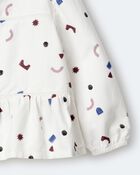 Toddler Girl Peplum Long-Sleeve Top with Shapes - Ivory, image 6 of 6 slides