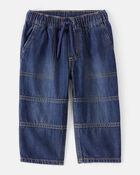 Baby Boy  Pull-On Wide-Leg Denim Jeans - Dark Wash, image 1 of 4 slides