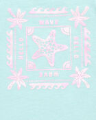 Toddler Girl Starfish Muscle Tank - Turquoise, image 2 of 3 slides