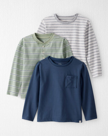 Toddler Boy 3-Pack Organic Cotton Long-Sleeve Jersey Tees, 