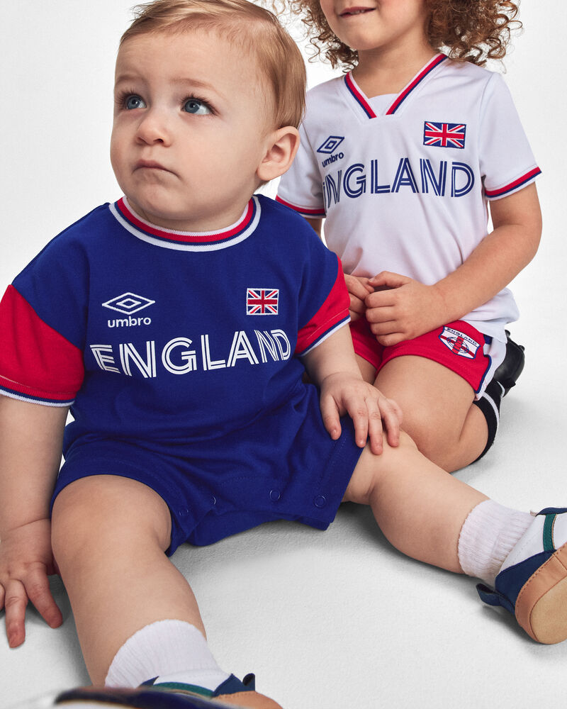 Baby Umbro England Soccer Romper - Blue/Red, image 2 of 6 slides