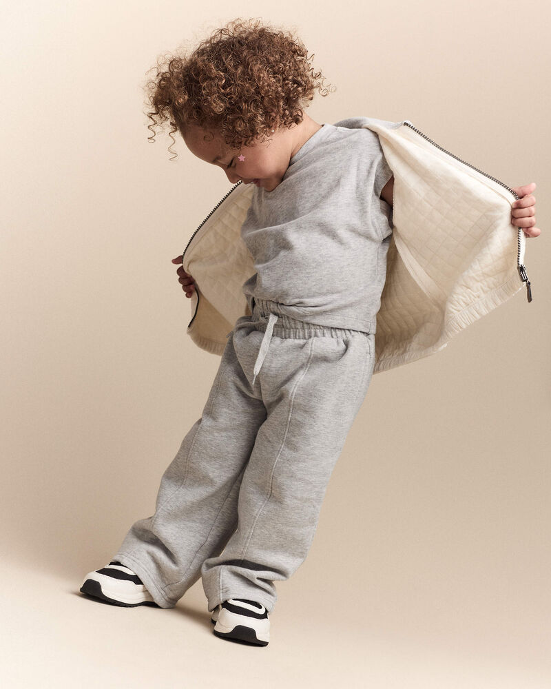 Toddler Girl Dolman-Sleeve Miriam Tee - Heather Grey, image 5 of 6 slides