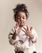 Toddler Girl Rainbow Paperbag Sweatshirt - Cream, image 6 of 7 slides