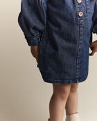 Toddler Girl Puff-Sleeve Denim Dress - Blue, image 4 of 8 slides