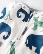 Baby Organic Cotton 1-Piece Pajamas in Wildlife Print, image 2 of 4 slides
