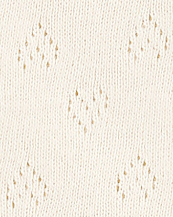 Baby Girl 3-Piece Pointelle Heart Outfit Set - Cream, 