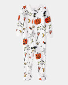 Baby 1-Piece Halloween 100% Snug Fit Cotton Footie Pajamas - Ivory, image 1 of 3 slides