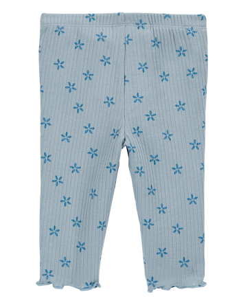 Baby Floral Pull-On Ribbed Pants, 