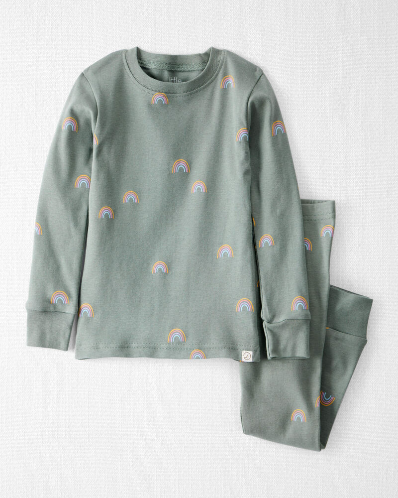 Toddler Organic Cotton Pajamas in Magical Rainbow Print, image 1 of 4 slides