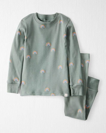 Toddler Organic Cotton Pajamas in Magical Rainbow Print, 