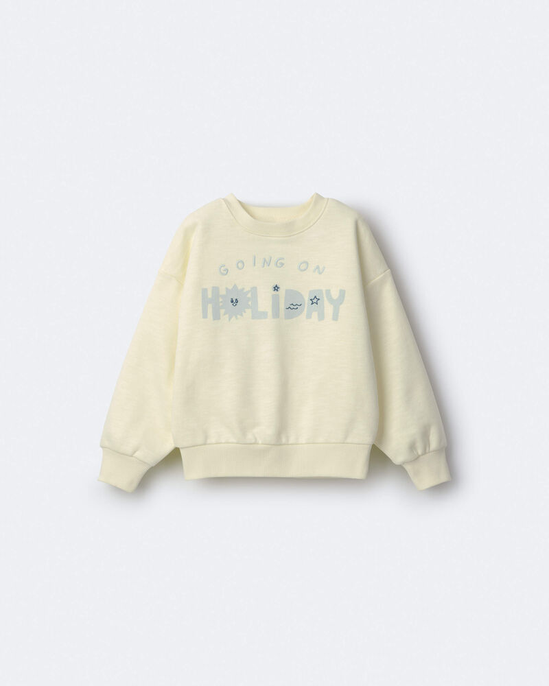 Toddler 'Going On Holiday' Dolman-Sleeve Sweatshirt - Yellow, image 2 of 6 slides