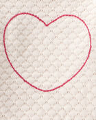 Baby 2-Piece Heart Sweater & Pull-On Pant Set - Ivory/Pink, image 4 of 7 slides