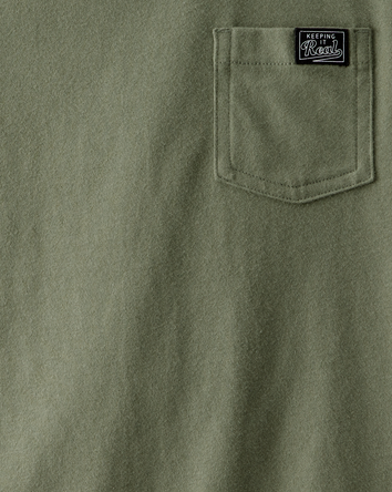 Kid "Keeping It Real" Relaxed Pocket Tee - Green, 