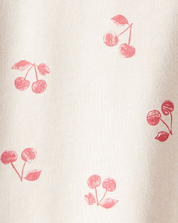 Girls Cherry Print Long-Sleeve Top - Cream, 