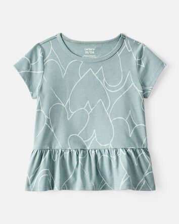 Toddler Girl 3-Piece Heart Print Outfit & Dress Set - Green, 