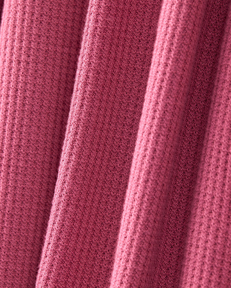 Baby Girl PurelySoft Long-Sleeve 2-Way Zip 1-Piece Pajamas - Pink, image 3 of 6 slides