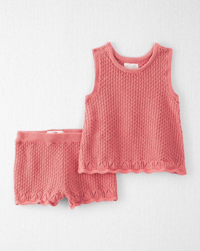 Toddler Girl 2-Piece Organic Cotton Sweater Knit Set, image 1 of 5 slides