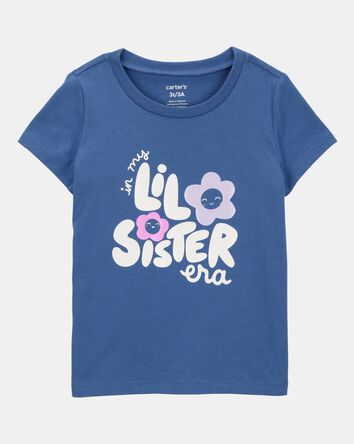Toddler Girl Lil' Sister Short-Sleeve Graphic Tee - Blue, 