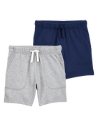 Kid 2-Pack Pull-On French Terry Shorts, image 1 of 7 slides