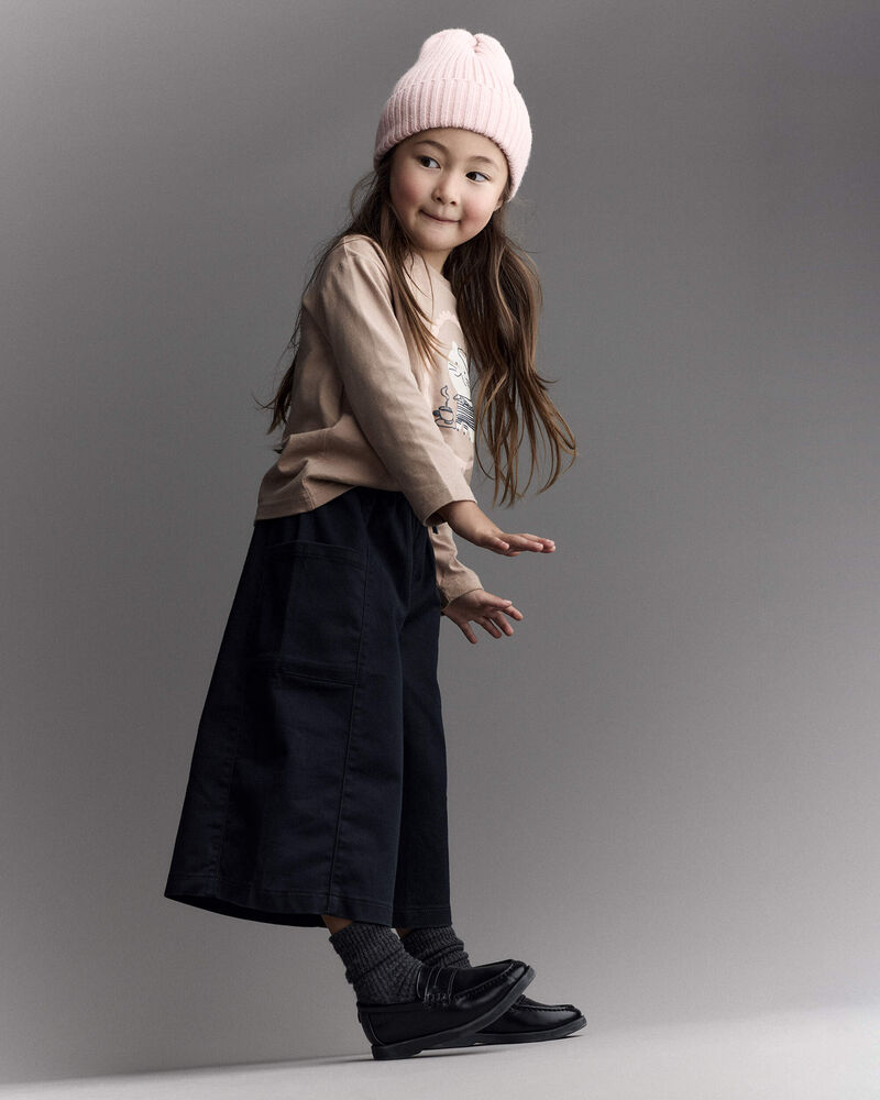 Toddler Girl Cocoa Cat Long-Sleeve Relaxed Graphic Tee - Tan, image 4 of 6 slides