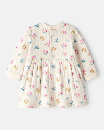 Baby Girl Floral Dress - Ivory, 