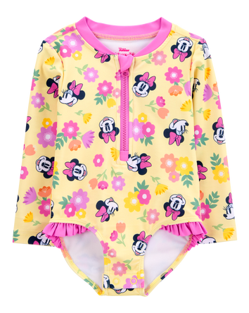 Baby Disney&copy; Minnie Mouse 1-Piece Rashguard Swimsuit - Yellow/Pink, 