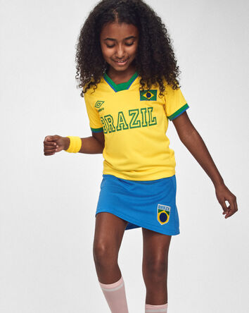 Kids Umbro Brazil Soccer Jersey - Yellow/Green, 