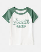 Girls 2-Piece Snack Team Graphic Tee & Knit Flare Active Pants Set - Green/White, image 2 of 7 slides
