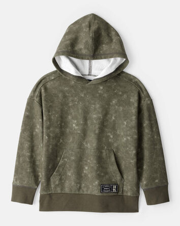 Boys French Terry Acid Wash Hoodie - Green, 