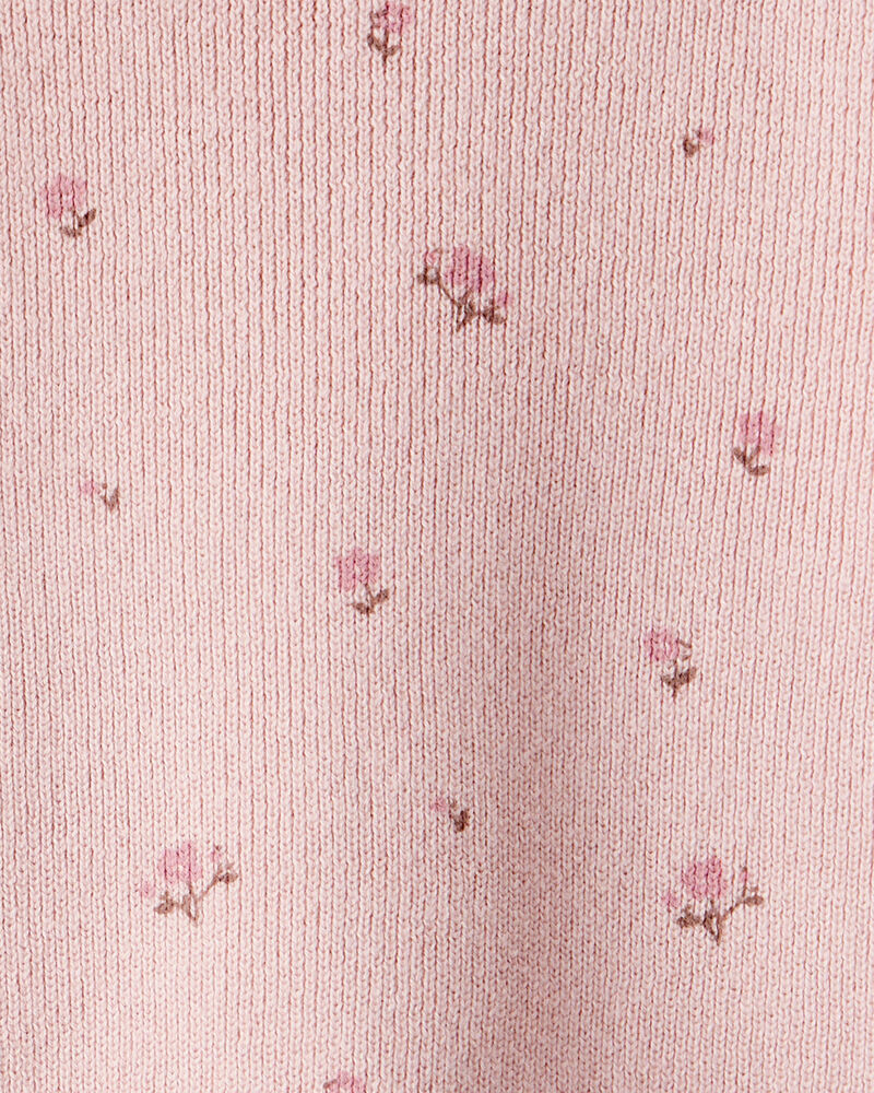 Baby Girl 2-Piece Organic Cotton Sweater Knit Set in Blush Petals Print, image 3 of 4 slides