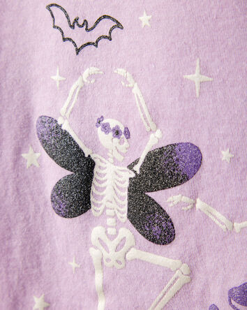 Girls Skeleton Long-Sleeve Graphic Tee - Purple, 