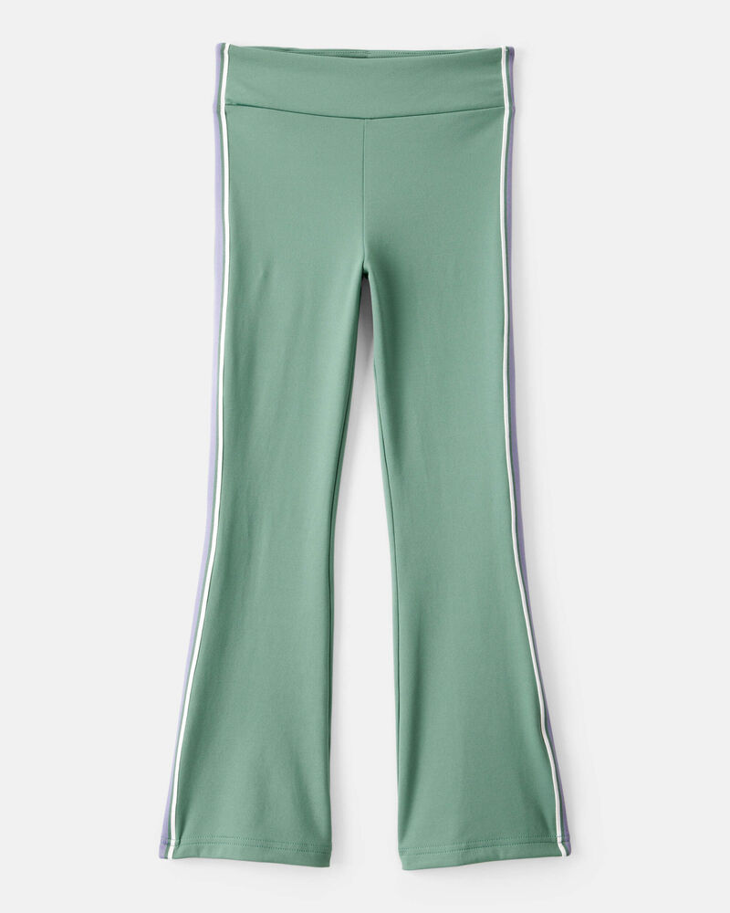 Girls 2-Piece Snack Team Graphic Tee & Knit Flare Active Pants Set - Green/White, image 4 of 7 slides