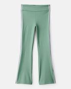 Girls 2-Piece Snack Team Graphic Tee & Knit Flare Active Pants Set - Green/White, image 4 of 7 slides